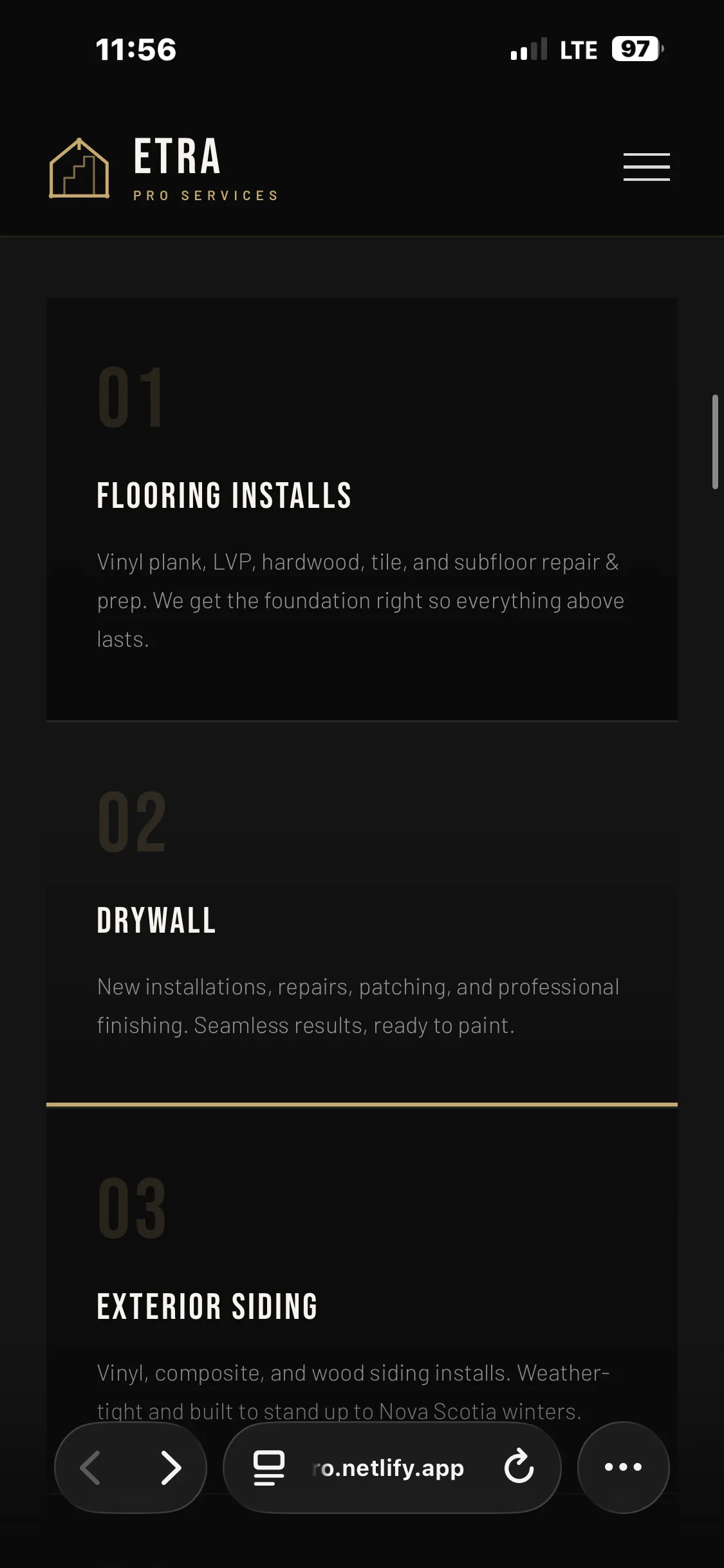 ETRA Pro Services completed project